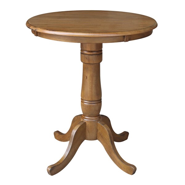 International Concepts Round 30 in Round Top Pedestal Table, 34.9 inH, Pecan, 30 W, 30 L, 35.1 in H, Wood, Pecan K59-30RT-6B - main
